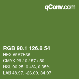 カラーコード: RGB 90.1 126.8 54 | qconv.com