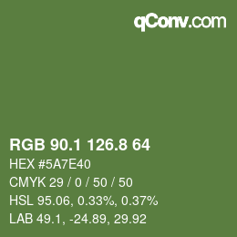 カラーコード: RGB 90.1 126.8 64 | qconv.com