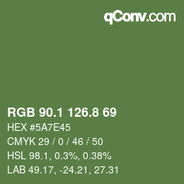 カラーコード: RGB 90.1 126.8 69 | qconv.com