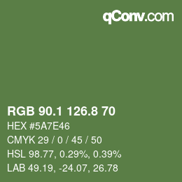 カラーコード: RGB 90.1 126.8 70 | qconv.com
