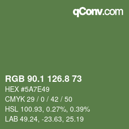 カラーコード: RGB 90.1 126.8 73 | qconv.com
