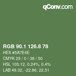 カラーコード: RGB 90.1 126.8 78 | qconv.com