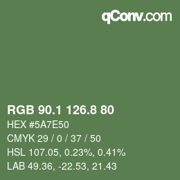 カラーコード: RGB 90.1 126.8 80 | qconv.com