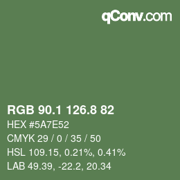 カラーコード: RGB 90.1 126.8 82 | qconv.com