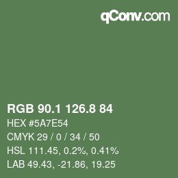 カラーコード: RGB 90.1 126.8 84 | qconv.com