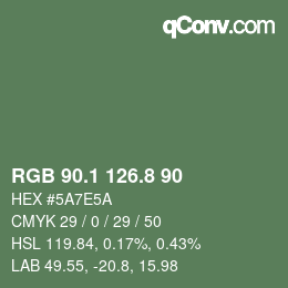 Color code: RGB 90.1 126.8 90 | qconv.com
