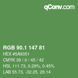 カラーコード: RGB 90.1 147 81 | qconv.com