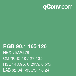 カラーコード: RGB 90.1 165 120 | qconv.com