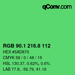 カラーコード: RGB 90.1 216.8 112 | qconv.com