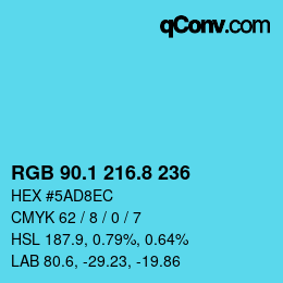 Color code: RGB 90.1 216.8 236 | qconv.com
