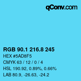 Color code: RGB 90.1 216.8 245 | qconv.com
