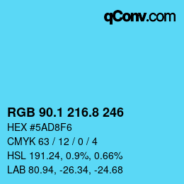 Color code: RGB 90.1 216.8 246 | qconv.com