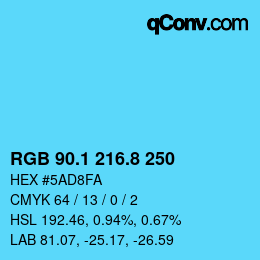 Color code: RGB 90.1 216.8 250 | qconv.com