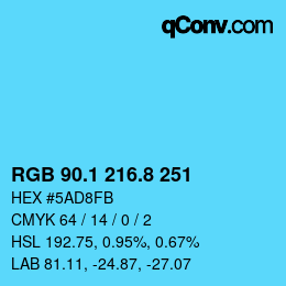Color code: RGB 90.1 216.8 251 | qconv.com