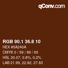 Color code: RGB 90.1 36.8 10 | qconv.com