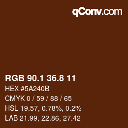 Color code: RGB 90.1 36.8 11 | qconv.com