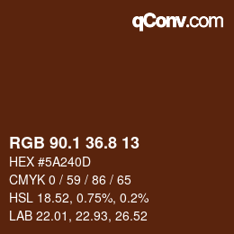 Color code: RGB 90.1 36.8 13 | qconv.com