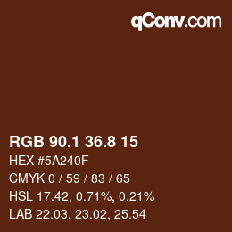 カラーコード: RGB 90.1 36.8 15 | qconv.com