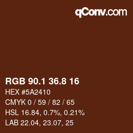 Color code: RGB 90.1 36.8 16 | qconv.com