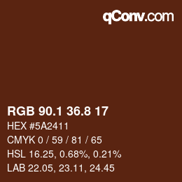 カラーコード: RGB 90.1 36.8 17 | qconv.com
