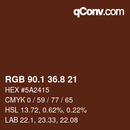 Color code: RGB 90.1 36.8 21 | qconv.com