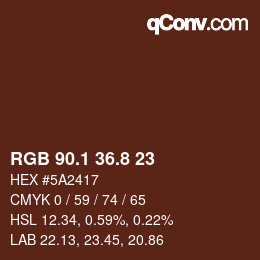 Color code: RGB 90.1 36.8 23 | qconv.com