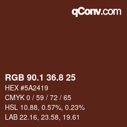 Color code: RGB 90.1 36.8 25 | qconv.com
