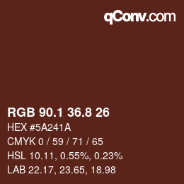 Color code: RGB 90.1 36.8 26 | qconv.com