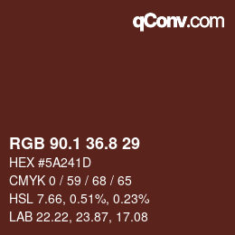Color code: RGB 90.1 36.8 29 | qconv.com