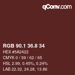 Color code: RGB 90.1 36.8 34 | qconv.com