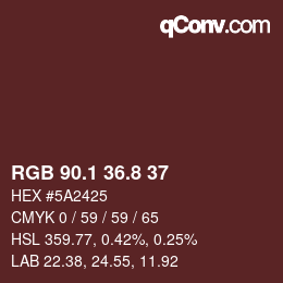 Color code: RGB 90.1 36.8 37 | qconv.com