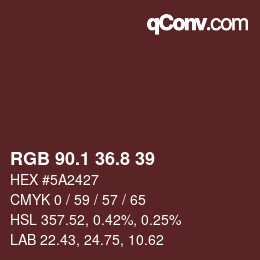 Color code: RGB 90.1 36.8 39 | qconv.com