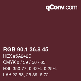 Color code: RGB 90.1 36.8 45 | qconv.com