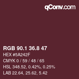 Color code: RGB 90.1 36.8 47 | qconv.com