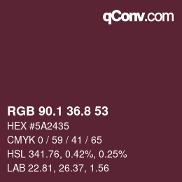 Color code: RGB 90.1 36.8 53 | qconv.com