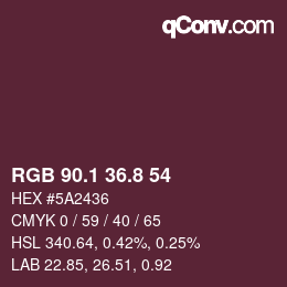 Color code: RGB 90.1 36.8 54 | qconv.com