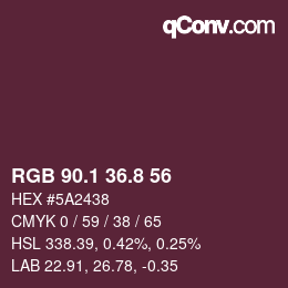 カラーコード: RGB 90.1 36.8 56 | qconv.com