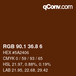 Color code: RGB 90.1 36.8 6 | qconv.com