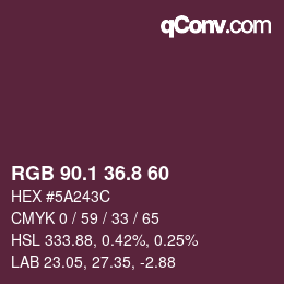 カラーコード: RGB 90.1 36.8 60 | qconv.com
