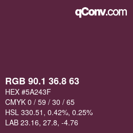 Color code: RGB 90.1 36.8 63 | qconv.com