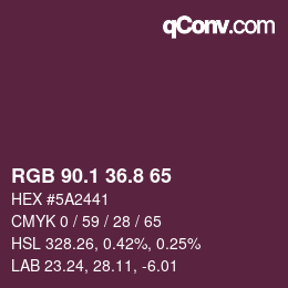 カラーコード: RGB 90.1 36.8 65 | qconv.com