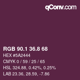 Color code: RGB 90.1 36.8 68 | qconv.com