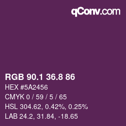 カラーコード: RGB 90.1 36.8 86 | qconv.com