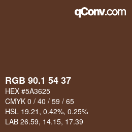 Color code: RGB 90.1 54 37 | qconv.com