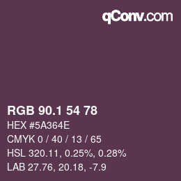 Color code: RGB 90.1 54 78 | qconv.com