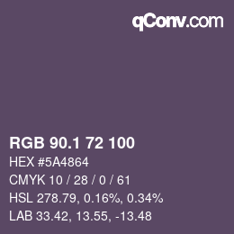 カラーコード: RGB 90.1 72 100 | qconv.com
