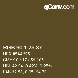 カラーコード: RGB 90.1 75 37 | qconv.com
