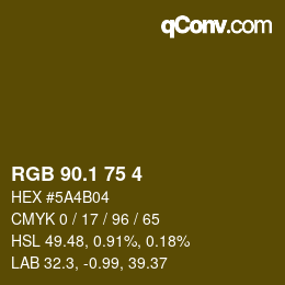 カラーコード: RGB 90.1 75 4 | qconv.com