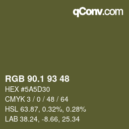カラーコード: RGB 90.1 93 48 | qconv.com