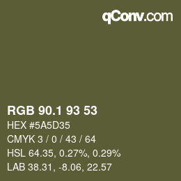 カラーコード: RGB 90.1 93 53 | qconv.com